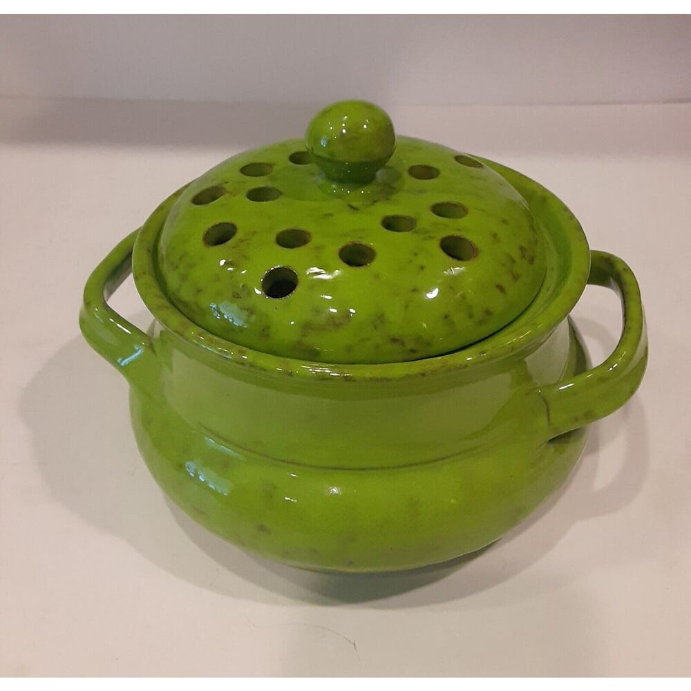 Vintage Rare Italian Made For Rosenthal Netter Aerated Crock Lime Green